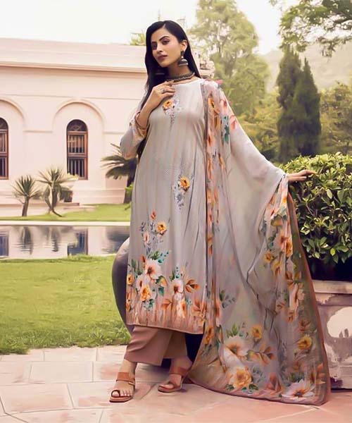 White  French Crape Casual Wear Salwar Kameez in tucson