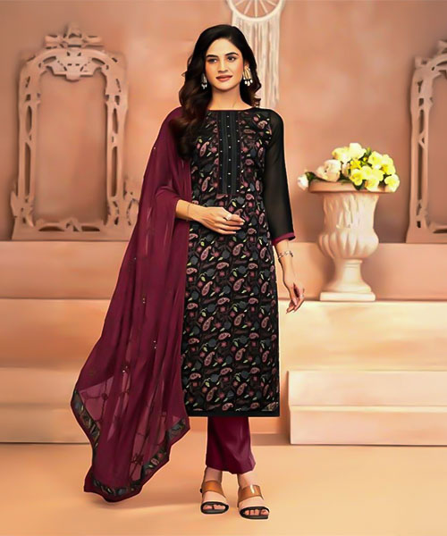 Black  Georgette Casual Wear Salwar Kameez in austin