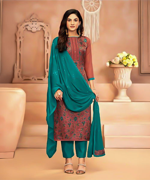 Orange Georgette Casual Wear Salwar Kameez in austin