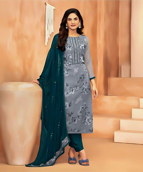 Blue Georgette Casual Wear Salwar Kameez in austin
