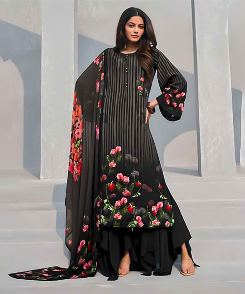 Black  Butter Crepe Casual Wear Salwar Kameez in bristol