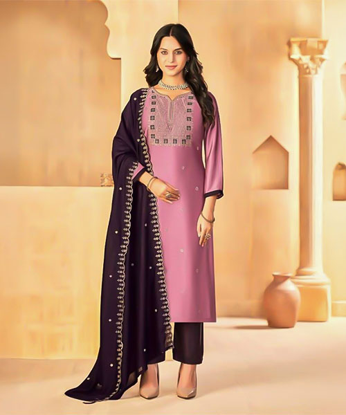 Pink  Vichitra Silk  Casual Wear Salwar Kameez in norway