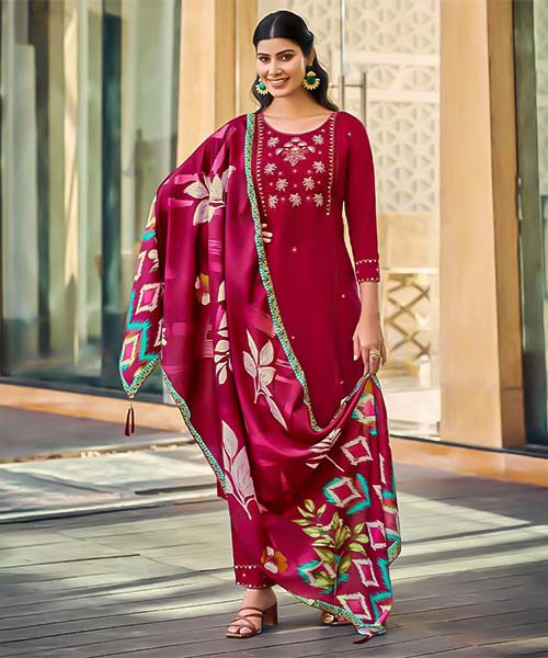 Red  Liva Rayon Casual Wear Salwar Kameez in australia