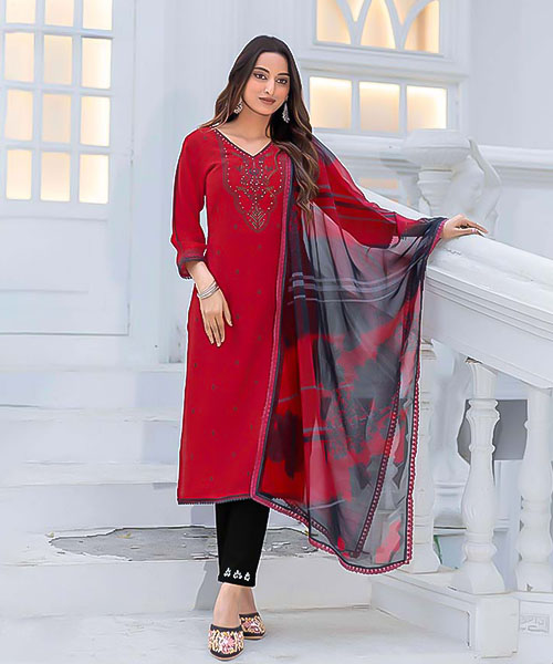 Red Modal  Casual Wear Kurti