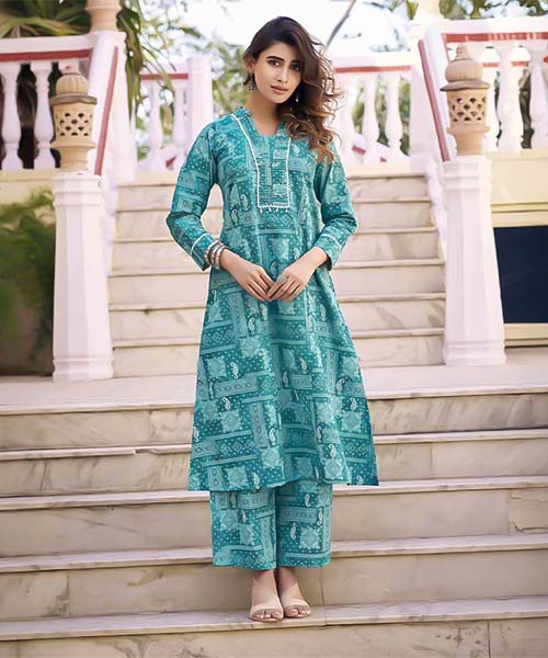 Blue  Cotton Flex Casual Wear Kurti in fiji