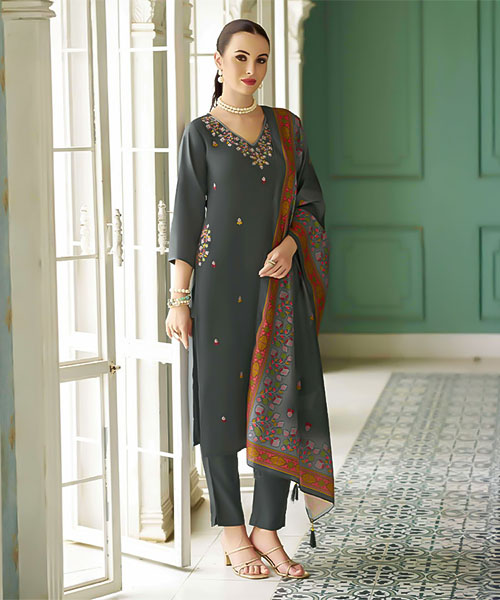 Grey  Rayon Casual Wear Salwar Kameez in seattle