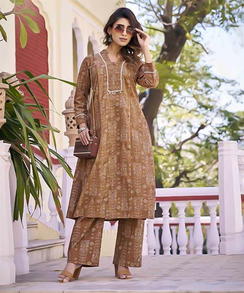 Brown  Cotton Flex Casual Wear Kurti in fiji