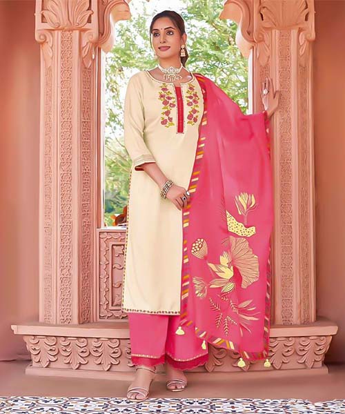 White  Rayon Casual Wear Salwar Kameez in peterborough