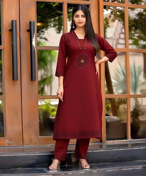 Red Cotton Casual Wear Kurti in southampton