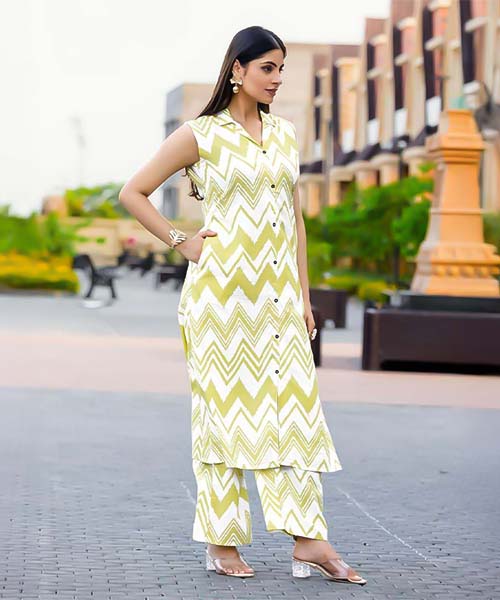 Green Rayon Printed Kurti