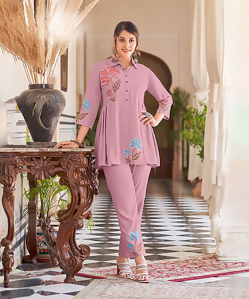 Pink Rayon Casual Kurtis