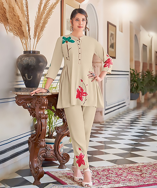 Grey Rayon Casual Kurtis