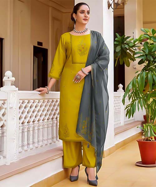 Yellow Viscose Casual Wear Salwar Kameez in peterborough