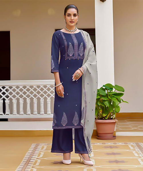 Violet Viscose Casual Wear Salwar Kameez in peterborough