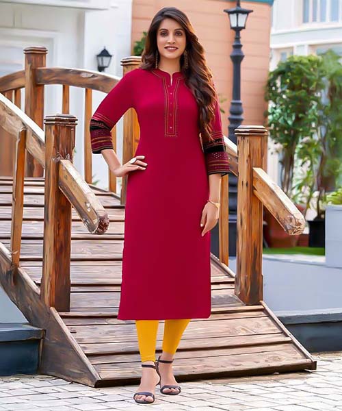 Red Rayon Casual Wear Kurti in northampton