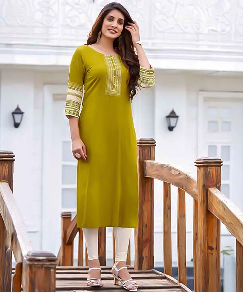 Green  Rayon Casual Wear Kurti in northampton