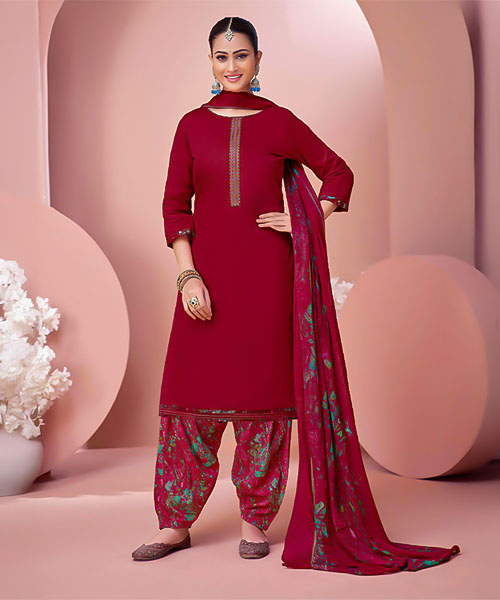 Red Zam  Casual Wear Salwar Kameez