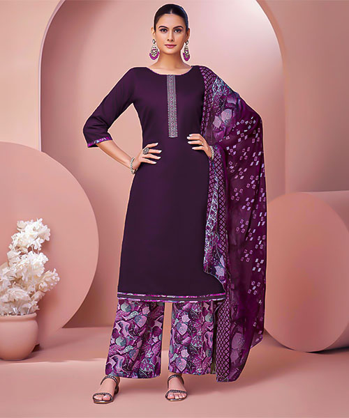 Purple Zam  Casual Wear Salwar Kameez