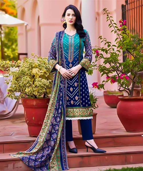 Blue Cotton Casual Wear Salwar Kameez in seattle