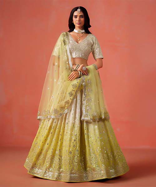 Green  Fancy Designer Lehenga