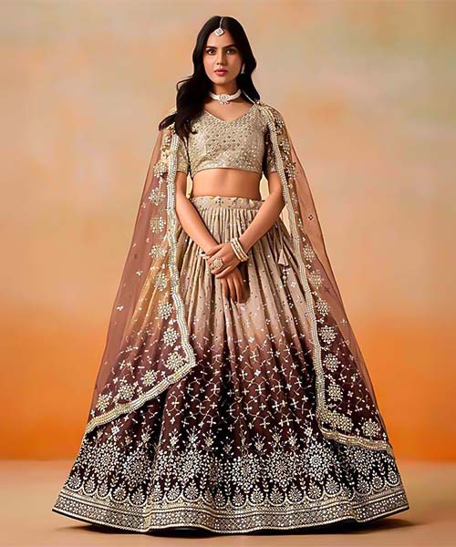 Brown  Fancy Designer Lehenga in truro