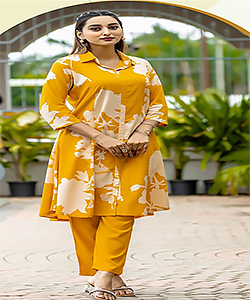 Yellow Rayon Casual Kurtis