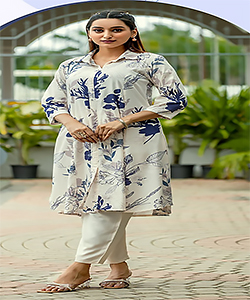 White Rayon Casual Kurtis