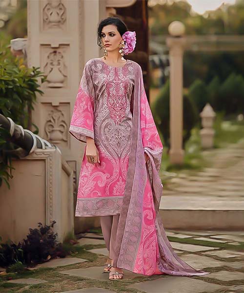 Pink Cotton Casual Wear Salwar Kameez