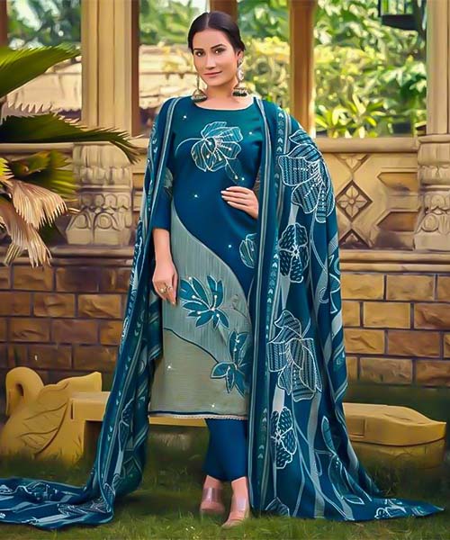 Blue Jam Cotton Casual Wear Salwar Kameez in peterborough