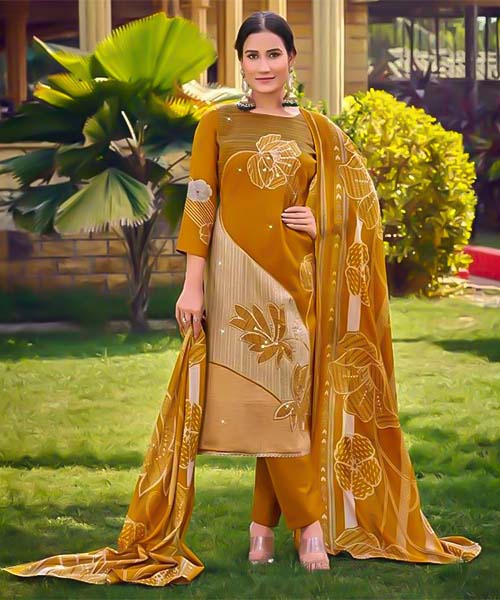 Yellow Jam Cotton Casual Wear Salwar Kameez in peterborough