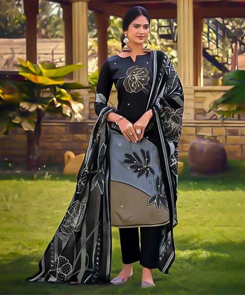 Black Jam Cotton Casual Wear Salwar Kameez in peterborough
