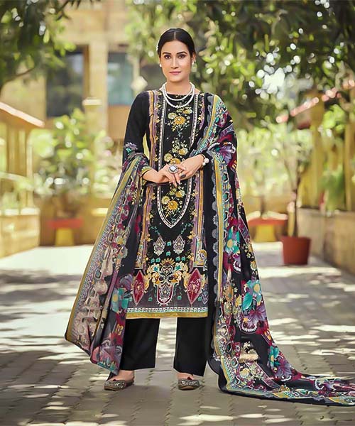 Black  Jam Cotton  Printed Salwar Kameez in northampton