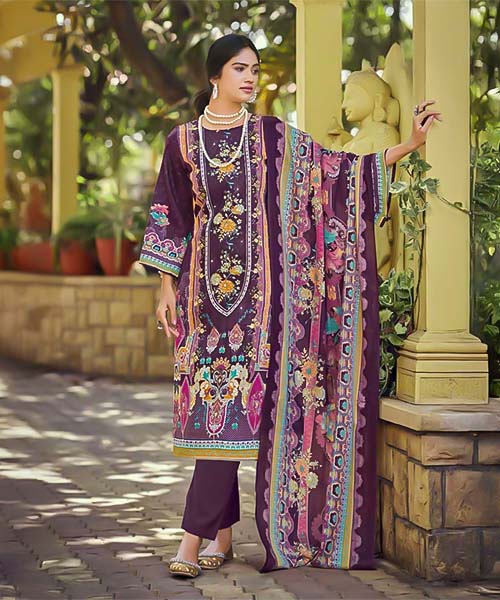 Violet  Jam Cotton  Printed Salwar Kameez in northampton