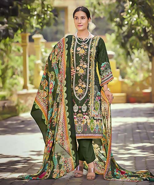 Green  Jam Cotton  Printed Salwar Kameez in northampton