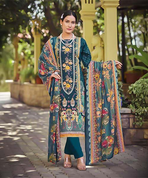 Blue Jam Cotton  Printed Salwar Kameez in northampton