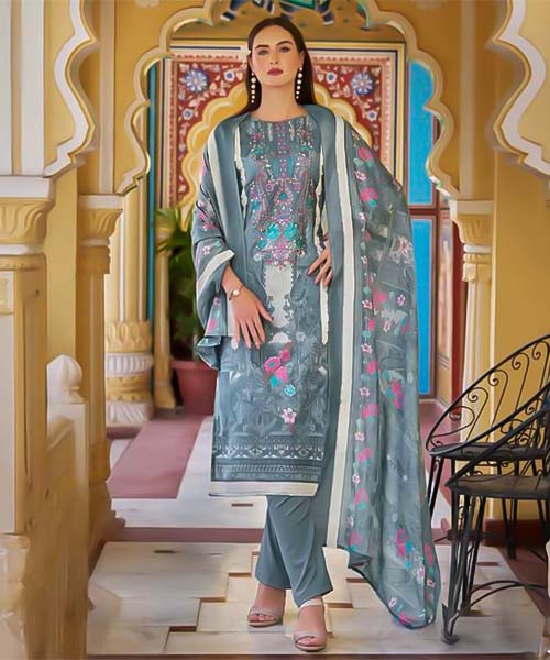 Grey Cotton Casual Wear Salwar Kameez in northampton