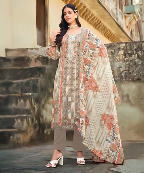 Grey  Cotton Casual Wear Salwar Kameez in lichfield