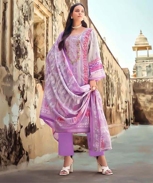 Purple  Cotton Casual Wear Salwar Kameez in lichfield