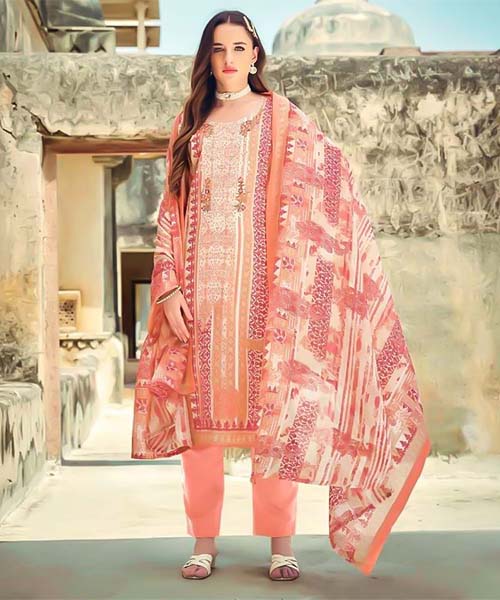 Orange  Cotton Casual Wear Salwar Kameez in lichfield