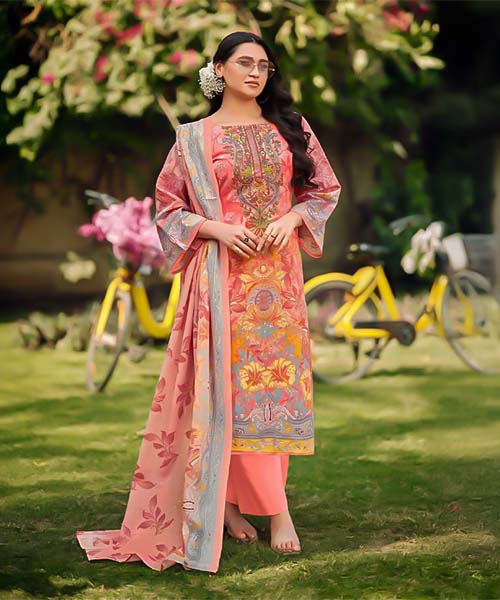 Orange  Cotton Casual Wear Salwar Kameez in salisbury