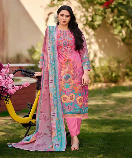 Pink  Cotton Casual Wear Salwar Kameez in salisbury