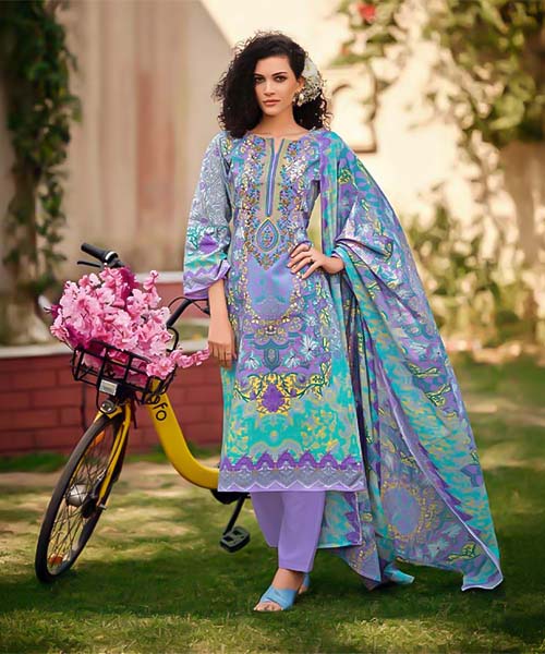Purple Cotton Casual Wear Salwar Kameez in salisbury